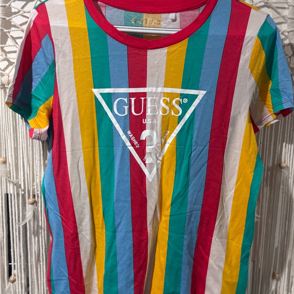 Guess Multicolor Striped Short Sleeve Tee